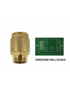 VALVOLA DI RITEGNO MASCHIO FEMMINA 1/2