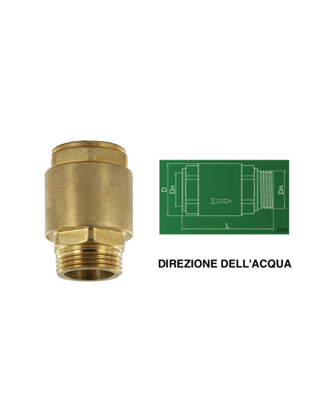 VALVOLA DI RITEGNO MASCHIO FEMMINA 3/4