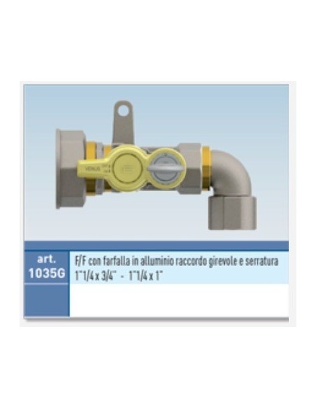 VALVOLA SFERA PER GAS CURVA 1" FF CON CHIAVE