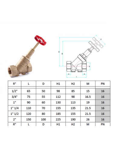 SCHRÄGVENTIL MIT INNENFEDERRÜCKSCHLAGVENTIL 3/4 FF