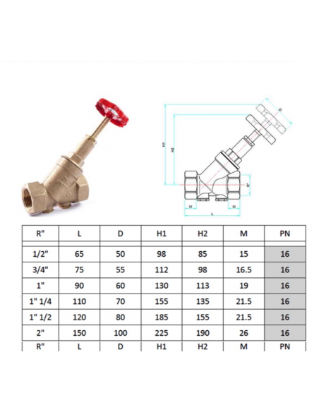 SCHRÄGVENTIL MIT INNENFEDER-RÜCKSCHLAGVENTIL 1" IG