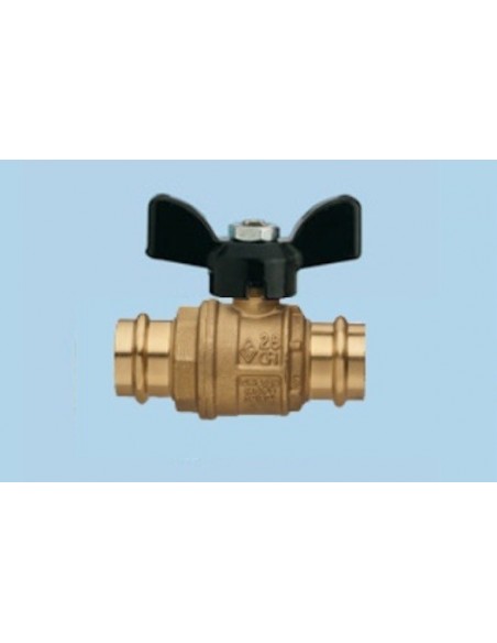 VALVOLA SFERA RB A PRESSARE 18X18 A FARFALLA 