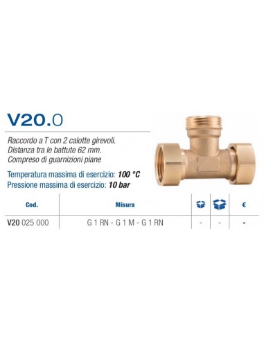 TE CON GIRELLI FEMMINA LATERALI 1" CENTRALE...