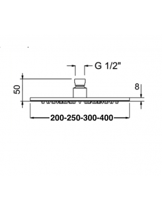 INSPEKTIONSFÄHIGER MESSING-DUSCHKOPF DURCHMESSER 250 mm 2