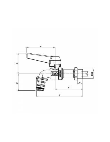 RUBINETTO SFERA PORTAGOMMA  ATTACCO RAPIDO 1/2