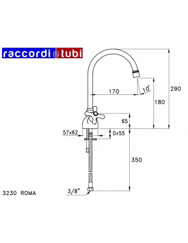 Gruppo lavello STELLA serie ROMA monoforo bocca...