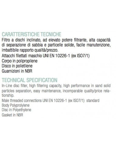 FILTRO A DISCHI 1.1/4