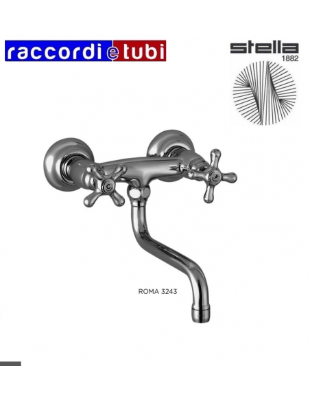 Wandwaschbeckenarmatur STELLA Serie ROMA, niedriger Auslauf, 20 cm, Art.3243