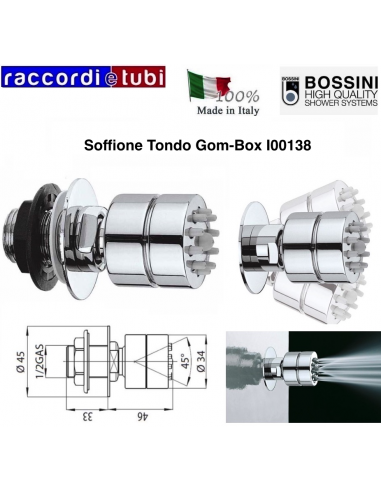 SOFFIONE BOSSINI CON SNODO 1/2 MACSHIO I00138