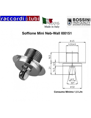 SOFFIONE BOSSINI CON SNODO 1/2 MACSHIO I00151