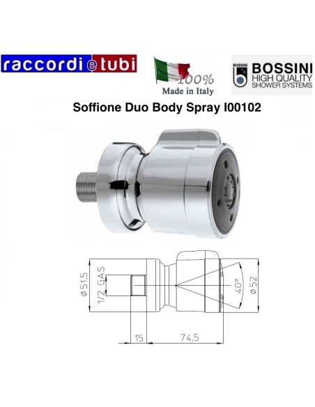 SOFFIONE BOSSINI CON SNODO 1/2 MACSHIO I00102