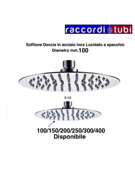 SOFFIONE IN ACCIAIO INOX DIAMETRO 100mm