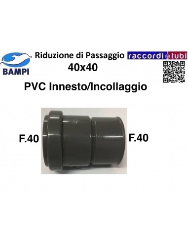 MANICOTTO IN PVC FF INNESTO E INCOLLAGGIO 40X40