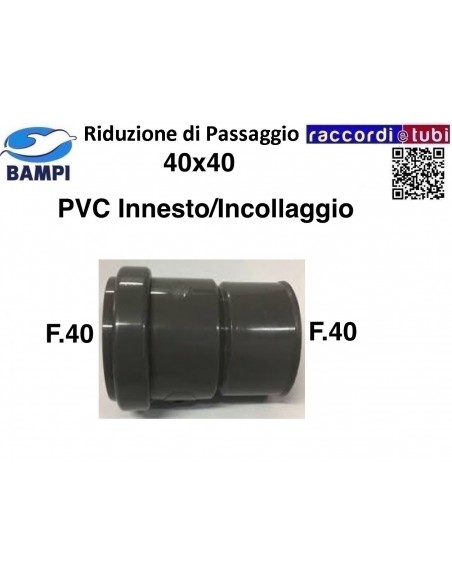 MANICOTTO IN PVC FF INNESTO E INCOLLAGGIO 40X40