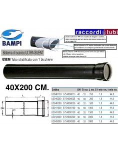 TUBO PP-ULTRA SILENT 1 BICCHIERE cm.40X200