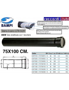 TUBO PP-ULTRA SILENT 1 BICCHIERE cm.75X100