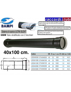 TUBO PP-ULTRA SILENT 2 BICCHIERI cm.40X100