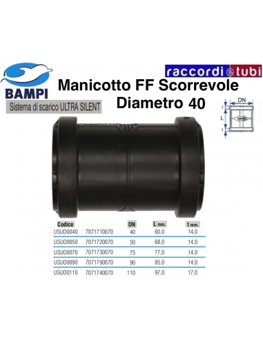 MANICOTTO A INNESTO FF 40 ULTRA SILENT PASSANTE