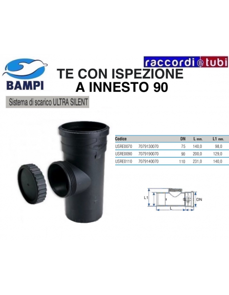 TE CON ISPEZIONE A INNESTO ULTRA SILENT 90