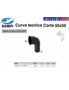 TECHNISCHES KURVENSTÜCK ULTRA SILENT DIA. 50X50