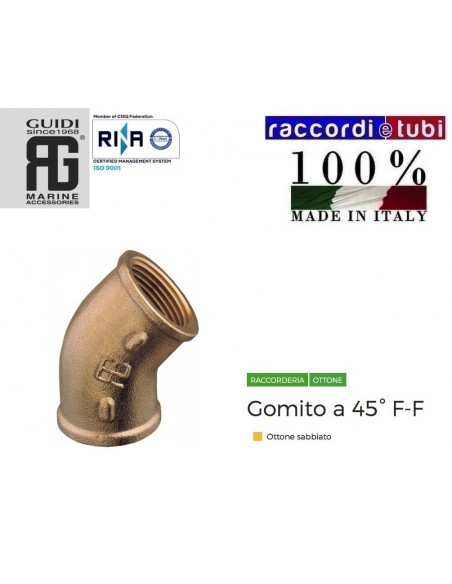 GOMITO OTTONE 45ø FF Ø 1.1/2