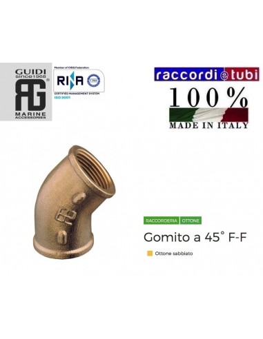 GOMITO OTTONE 45ø FF Ø 2"