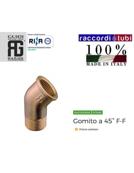 GOMITO OTTONE 45ø MF Ø 1.1/4