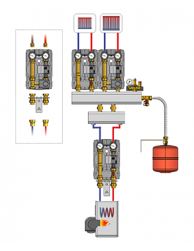 MODULO IDRAULICO BRV DN25 20355R SENZA CIRCOLATORE