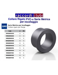 COLLARE RIGATO IN PVC AD INCOLLAGGIO D.INTERNO 125