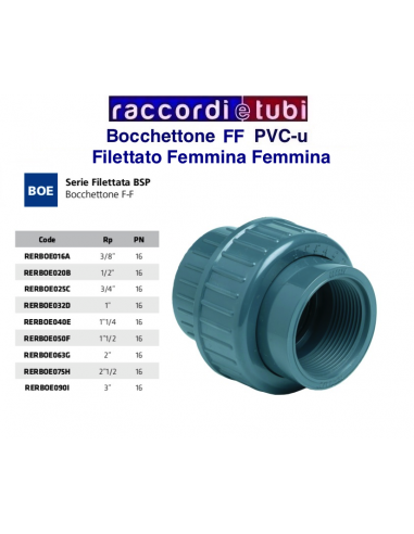 BOCCHETTONE GIUNTO TRE PEZZI PVC FF 2.1/2X2.1/2
