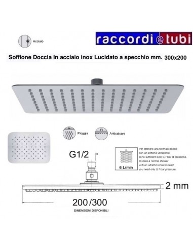 ECKIGER EDELSTAHL-DUSCHKOPF ABGERUNDETE ECKEN...