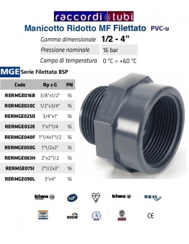 MANICOTTO PVC MF RID.3/4X1"