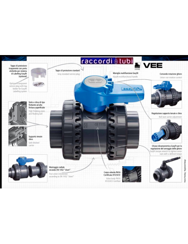 VALVOLA  A SFERA IN PVC FIP DIAMETRO 110