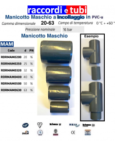 MANICOTTO Maschio Maschio Diametro 40
