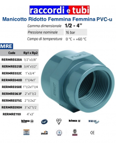 MANICOTTO PVC RIDOTTO F.F. 4"x3"