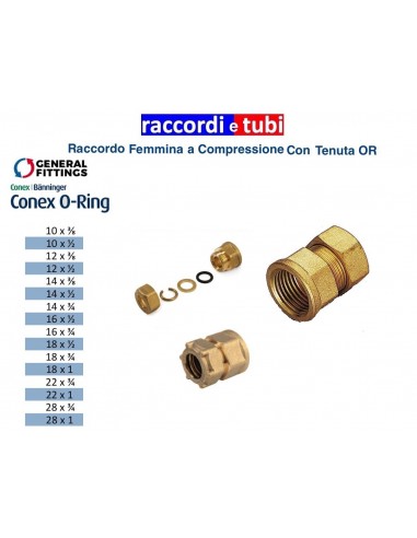 RACCORDO OTTONE CON OR DIRITTO FEMMINA 3/4X12
