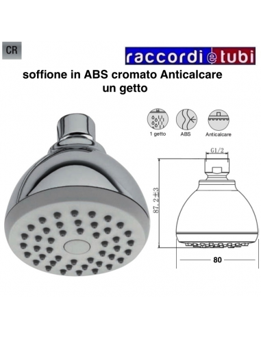 SOFFIONE IN ABS CROMATO  RIMINI 1 FUNZIONE