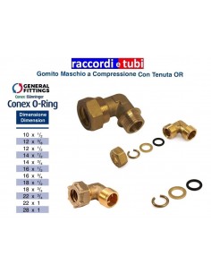 GOMITO OTTONE CON OR  MASCHIO DIAMETRO 3/8X14