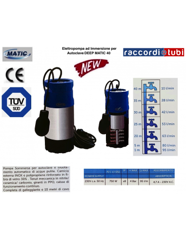 ELETTROPOMPA A IMMERSIONE DEEP MATIC 42