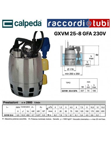 CALPEDA TAUCHPUMPE GXVM 25-8 GFA 230V
