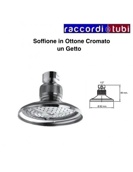 SOFFIONE IN OTTONE CROMATO COMO 1 GETTO