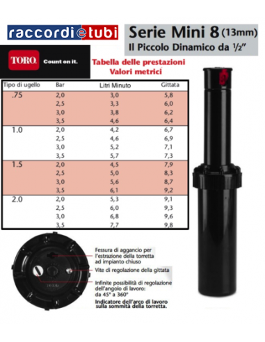 TORO DYNAMISCHER MINI SPRINKLER 8-4P