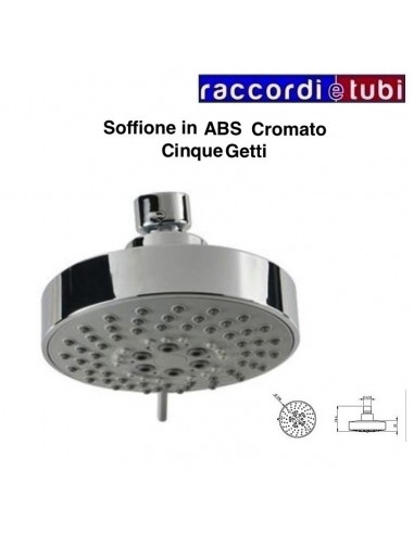 SOFFIONE IN ABS CROMATO PARIGI 5 GETTI