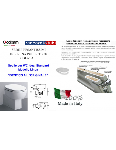 SEDILE LINDA COLATO BIANCO EUROPEO COLBAM