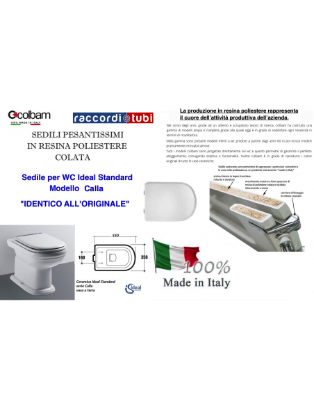 SEDILE CALLA COLATO BIANCO EUROPEO COLBAM