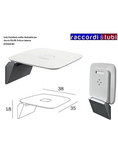 SEGGIOLINO RIBALTABILE PER DOCCIA BIANCO 35x38cm