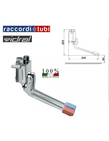 RUBINETTO A DOPPIO PEDALE PARETE IDRAL 02068