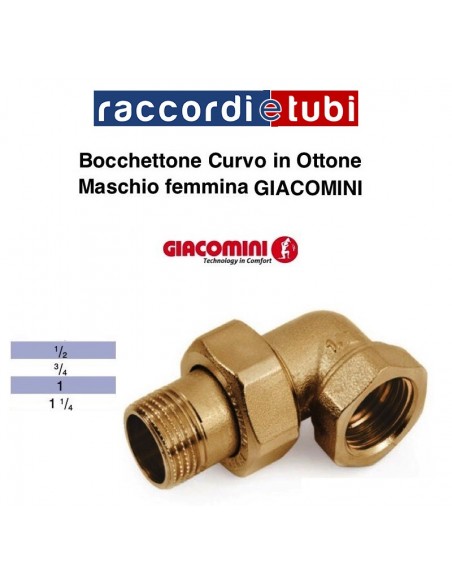 BOCCHETTONE OTTONE CURVO 1" GIACOMINI MF R19Y