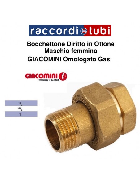 BOCCHETTONE OTTONE DIRITTO 1/2 PER GAS GIACOMINI MF R18Y063