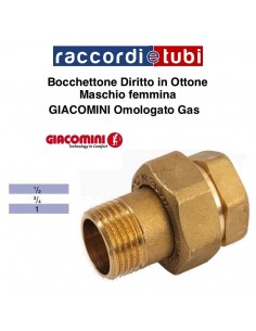 BOCCHETTONE OTTONE DIRITTO 3/4 PER GAS GIACOMINI MF R18Y063